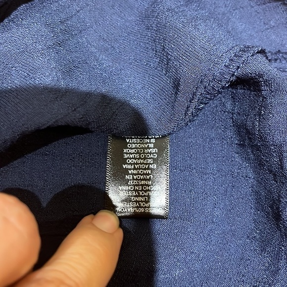 Mlle Gabrielle Navy buttons Down Shirt Dress Size L - Picture 7 of 9